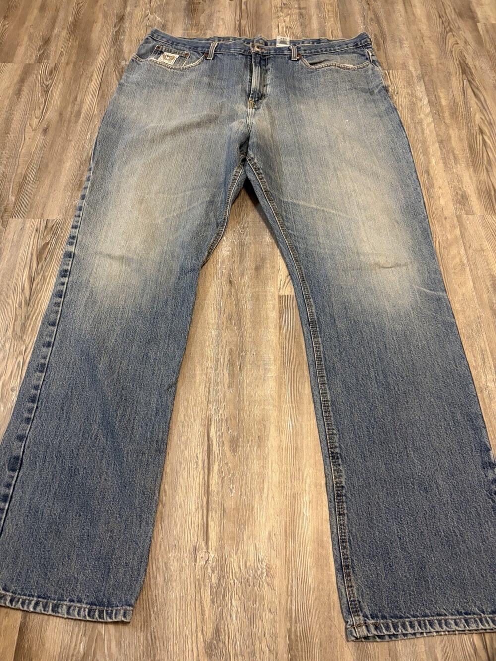 Cinch Jeans Men’s 44x38 Light Wash Relaxed Straight Western Cowboy Denim